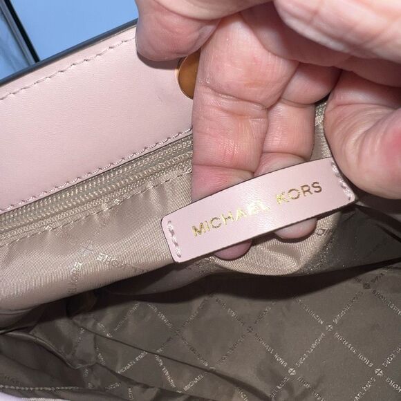 Michael Kors Nicole Blush Suede and Leather Rose Gold Hardware NWT Shoulder Bag - Picture 9 of 14